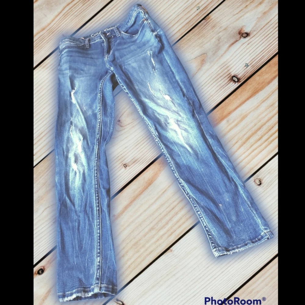 3/$25 Distressed Calvin Klein Ankle Skinny Jeans